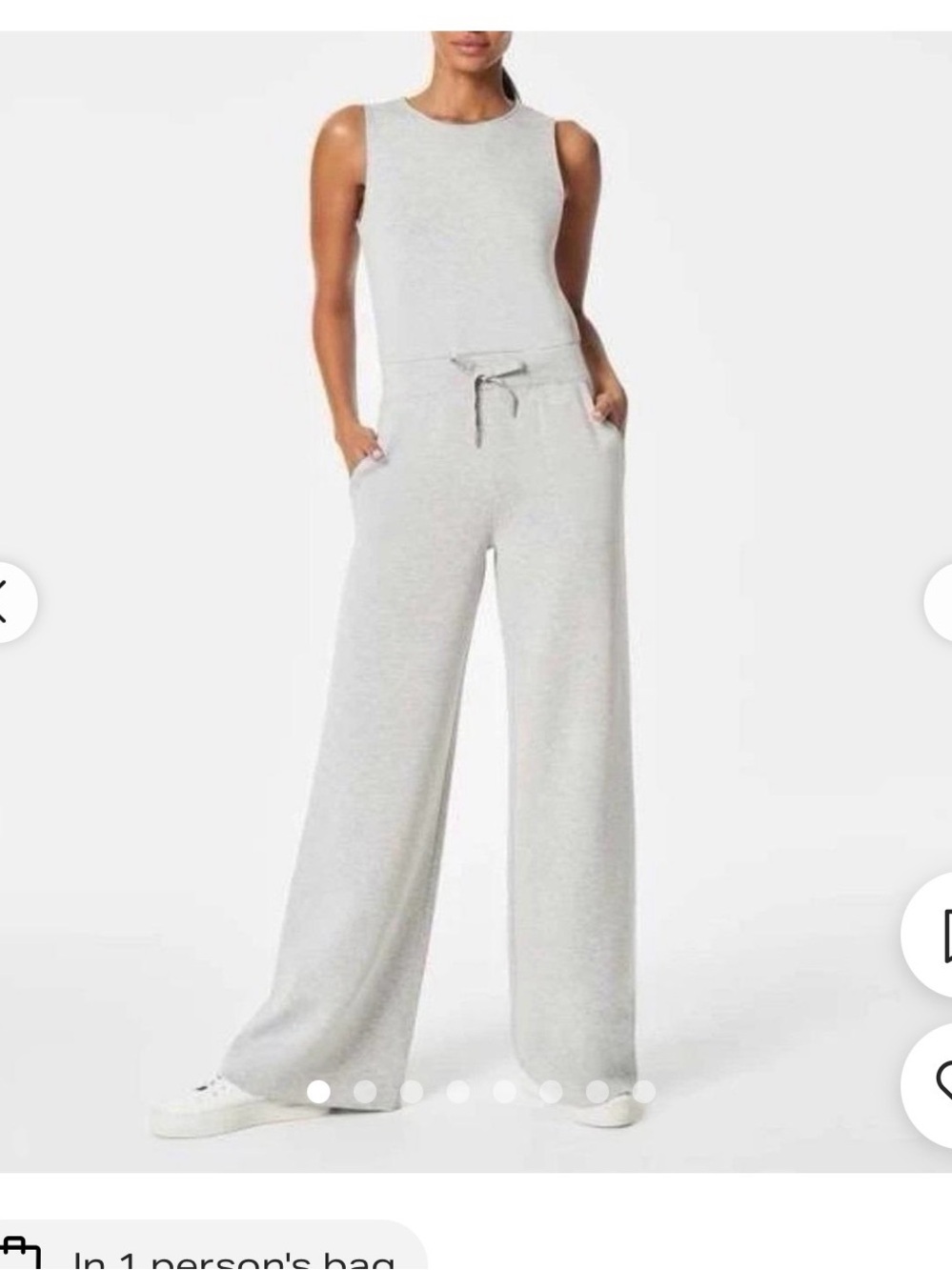 SPANX Light Gray AirEssentials Sleeveless Drawstring-Waist Jumpsuit